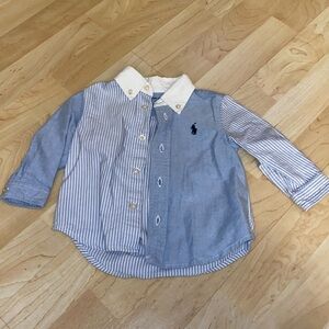 Ralph Lauren long sleeve light blue button down, 9 months